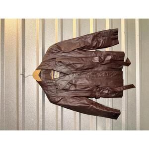 True Vintage Women's Le Soleil Korean Brown Leather Jacket Size 10